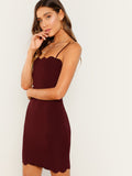 Scallop Edge Cami Bodycon Dress