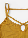 Criss-cross Neck Form Fitting Cami Top