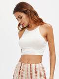 Cutout Crisscross Back Crop Cami Top