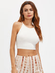 Cutout Crisscross Back Crop Cami Top