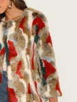 Colorful Faux Fur Coat